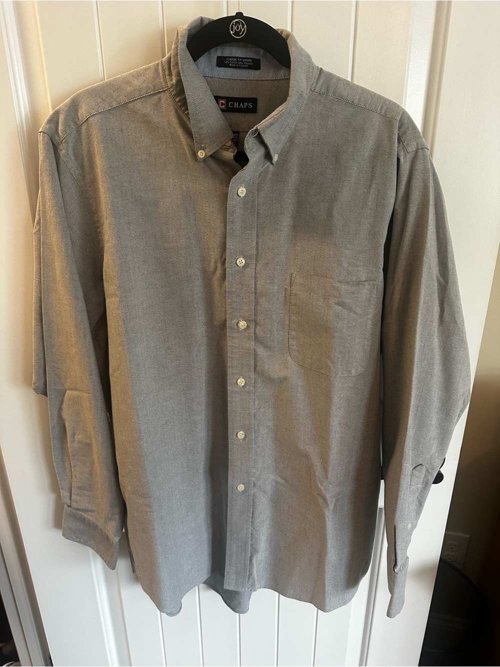 Chaps Men's Gray Long-Sleeve Button-Down Shirt
